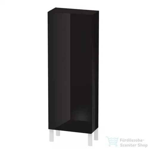 Duravit L-CUBE 132x50 cm-es, 1 ajtós félmagas szekrény láb nélkül, jobbos, lakkozott fényes fekete LC1169R4040