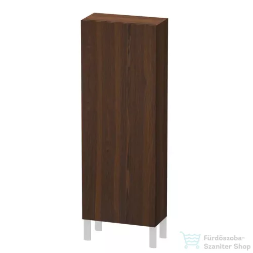 Duravit L-CUBE 132x50 cm-es, 1 ajtós félmagas szekrény láb nélkül, jobbos, matt kefélt dió furnér LC1169R6969