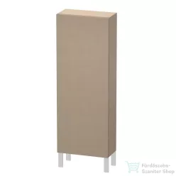   Duravit L-CUBE 132x50 cm-es, 1 ajtós félmagas szekrény láb nélkül, jobbos, matt len LC1169R7575