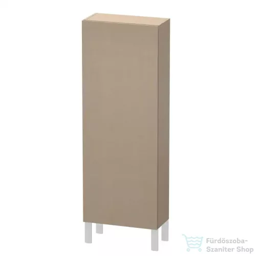 Duravit L-CUBE 132x50 cm-es, 1 ajtós félmagas szekrény láb nélkül, jobbos, matt len LC1169R7575