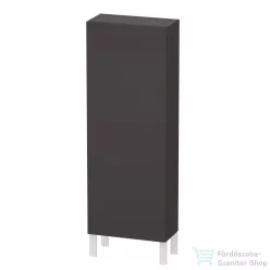   Duravit L-CUBE 132x50 cm-es, 1 ajtós félmagas szekrény láb nélkül, jobbos, szupermatt grafit LC1169R8080