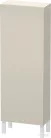 Duravit L-CUBE 132x50 cm-es, 1 ajtós félmagas szekrény láb nélkül, jobbos, szupermatt taupe LC1169R8383
