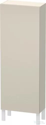Duravit L-CUBE 132x50 cm-es, 1 ajtós félmagas szekrény láb nélkül, jobbos, szupermatt taupe LC1169R8383