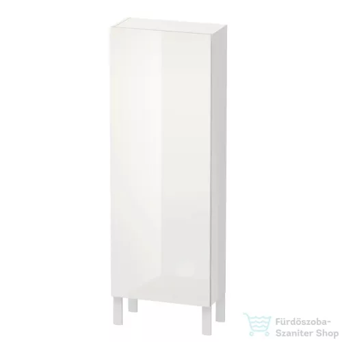 Duravit L-CUBE 132x50 cm-es, 1 ajtós félmagas szekrény láb nélkül, jobbos, lakkozott fényes fehér LC1169R8585