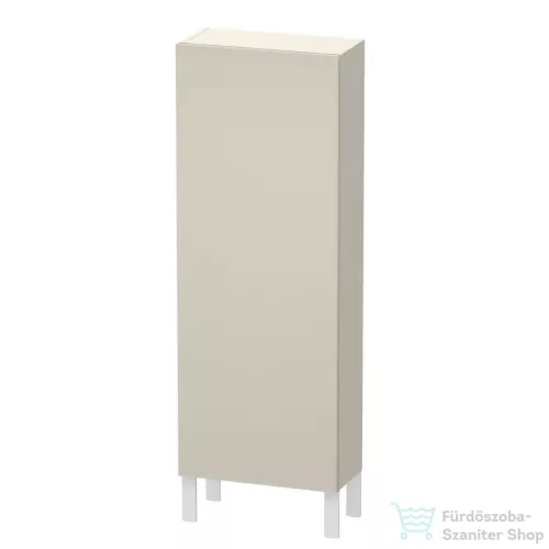 Duravit L-CUBE 132x50 cm-es, 1 ajtós félmagas szekrény láb nélkül, jobbos, matt taupe LC1169R9191