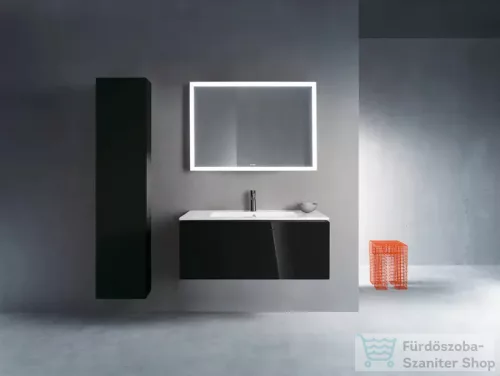 Duravit L-CUBE 176x40x24,3 cm-es, fali, 1 ajtós kiegészítő bútor láb nélkül, balos, lakkozott fényes fekete LC1170L4040