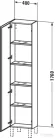 Duravit L-CUBE 176x40x24,3 cm-es, fali, 1 ajtós kiegészítő bútor láb nélkül, balos, matt grafit LC1170L4949