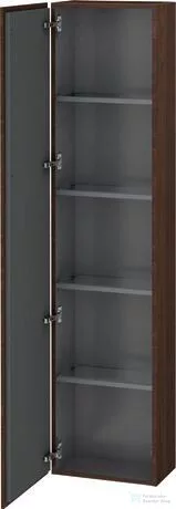 Duravit L-CUBE 176x40x24,3 cm-es, fali, 1 ajtós kiegészítő bútor láb nélkül, balos, matt kefélt dió (furnér) LC1170L6969