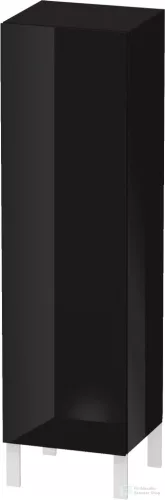 Duravit L-CUBE 132x40x36,3 cm-es, fali, 1 ajtós félmagas bútor láb nélkül, balos, lakkozott fényes fekete LC1178L4040