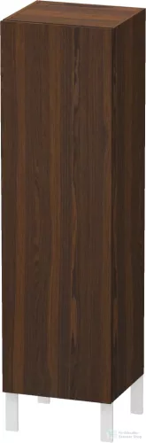 Duravit L-CUBE 132x40x36,3 cm-es, fali, 1 ajtós félmagas bútor láb nélkül, balos, matt kefélt dió furnér LC1178L6969