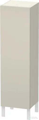 Duravit L-CUBE 132x40x36,3 cm-es, fali, 1 ajtós félmagas bútor láb nélkül, balos, szupermatt taupe LC1178L8383