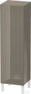 Duravit L-CUBE 132x40x36,3 cm-es, fali, 1 ajtós félmagas bútor láb nélkül, balos, lakkozott fényes szürke LC1178L8989