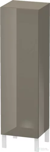 Duravit L-CUBE 132x40x36,3 cm-es, fali, 1 ajtós félmagas bútor láb nélkül, balos, lakkozott fényes szürke LC1178L8989