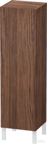 Duravit L-CUBE 132x40x36,3 cm-es, fali, 1 ajtós félmagas bútor láb nélkül, jobbos, matt sötét dió LC1178R2121