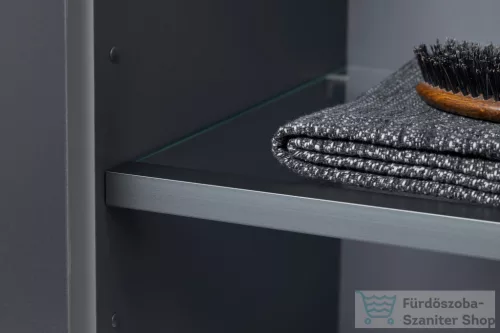 Duravit L-CUBE 132x40x36,3 cm-es, fali, 1 ajtós félmagas bútor láb nélkül, jobbos, lakkozott matt szürke LC1178R9090