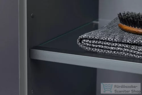 Duravit L-CUBE 176x40x36,3 cm-es, 1 ajtós szekrény láb nélkül, jobbos, szupermatt grafit LC1180R8080
