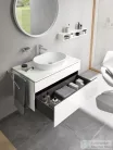 Duravit L-CUBE 80x12x14 cm-es fali polc rögzítőszettel, fényes fehér LC120002222