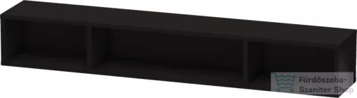Duravit L-CUBE 80x12x14 cm-es fali polc rögzítőszettel, lakkozott fényes fekete LC120004040