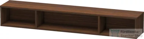 Duravit L-CUBE 80x12x14 cm-es fali polc rögzítőszettel, kefélt dió furnér LC120006969
