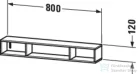 Duravit L-CUBE 80x12x14 cm-es fali polc rögzítőszettel, kefélt dió furnér LC120006969