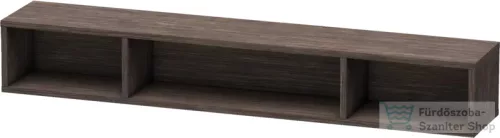 Duravit L-CUBE 80x12x14 cm-es fali polc rögzítőszettel, sötét kefélt tölgy (furnér) LC120007272