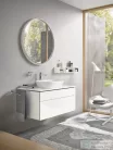 Duravit L-CUBE 80x12x14 cm-es fali polc rögzítőszettel, lakkozott fényes fehér LC120008585