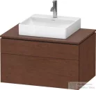 Duravit L-CUBE 82x55 cm-es, 2 fiókos alsószekrény mosdó és csaptelep nélkül, matt amerikai dió (furnér) LC4880013130000