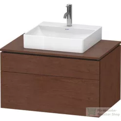   Duravit L-CUBE 82x55 cm-es, 2 fiókos alsószekrény mosdó és csaptelep nélkül, matt amerikai dió (furnér) LC4880013130000