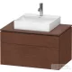 Duravit L-CUBE 82x55 cm-es, 2 fiókos alsószekrény mosdó és csaptelep nélkül, matt amerikai dió (furnér) LC4880013130000