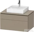 Duravit L-CUBE 82x55 cm-es, 2 fiókos alsószekrény mosdó és csaptelep nélkül, matt len LC4880075750000