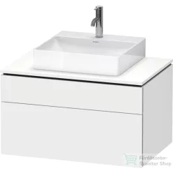   Duravit L-CUBE 82x55 cm-es, 2 fiókos alsószekrény mosdó és csaptelep nélkül, szupermatt fehér LC4880084840000