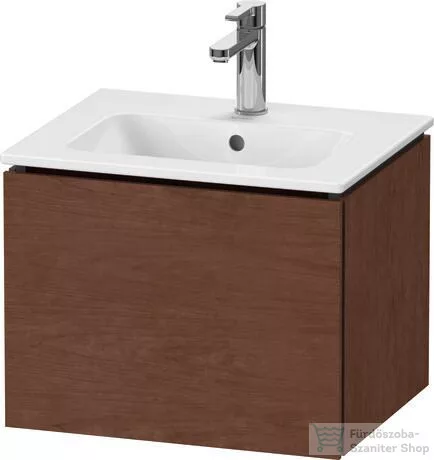 Duravit L-CUBE 52x41 cm-es, 1 fiókos alsószekrény mosdó nélkül, amerikai dió furnér LC611801313