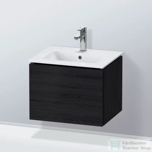 Duravit L-CUBE 52x41 cm-es, 1 fiókos alsószekrény mosdó nélkül, matt fekete tölgy LC611801616