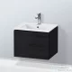 Duravit L-CUBE 52x41 cm-es, 1 fiókos alsószekrény mosdó nélkül, matt fekete tölgy LC611801616