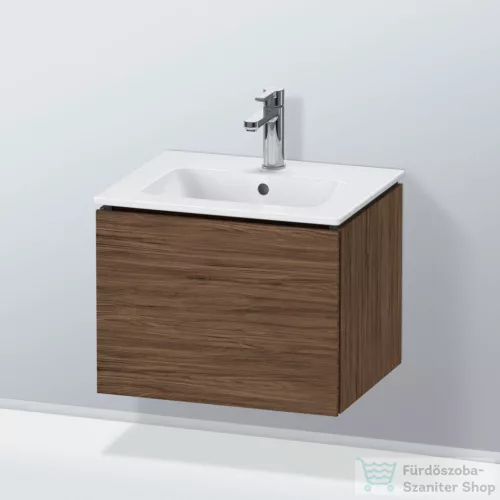 Duravit L-CUBE 52x41 cm-es, 1 fiókos alsószekrény mosdó nélkül, matt sötét dió LC611802121