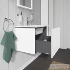 Duravit L-CUBE 52x41 cm-es, 1 fiókos alsószekrény mosdó nélkül, fényes fehér LC611802222