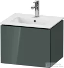 Duravit L-CUBE 52x41 cm-es, 1 fiókos alsószekrény mosdó nélkül, lakkozott fényes dolomitszürke LC611803838
