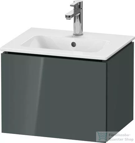 Duravit L-CUBE 52x41 cm-es, 1 fiókos alsószekrény mosdó nélkül, lakkozott fényes dolomitszürke LC611803838
