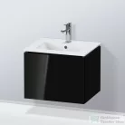 Duravit L-CUBE 52x41 cm-es, 1 fiókos alsószekrény mosdó nélkül, lakkozott fényes fekete LC611804040