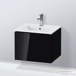   Duravit L-CUBE 52x41 cm-es, 1 fiókos alsószekrény mosdó nélkül, lakkozott fényes fekete LC611804040
