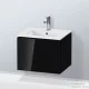 Duravit L-CUBE 52x41 cm-es, 1 fiókos alsószekrény mosdó nélkül, lakkozott fényes fekete LC611804040