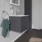 Duravit L-CUBE 52x41 cm-es, 1 fiókos alsószekrény mosdó nélkül, matt grafit LC611804949
