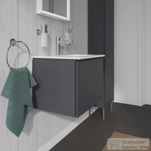 Duravit L-CUBE 52x41 cm-es, 1 fiókos alsószekrény mosdó nélkül, matt grafit LC611804949