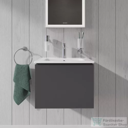 Duravit L-CUBE 52x41 cm-es, 1 fiókos alsószekrény mosdó nélkül, matt grafit LC611804949