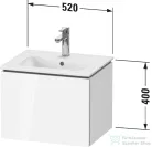 Duravit L-CUBE 52x41 cm-es, 1 fiókos alsószekrény mosdó nélkül, matt kefélt dió furnér LC611806969