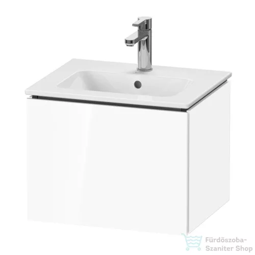 Duravit L-CUBE 52x41 cm-es, 1 fiókos alsószekrény mosdó nélkül, lakkozott fényes fehér LC611808585