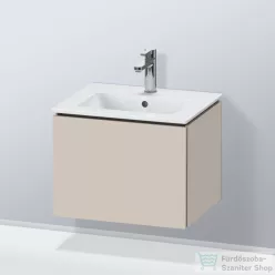   Duravit L-CUBE 52x41 cm-es, 1 fiókos alsószekrény mosdó nélkül, matt taupe LC611809191