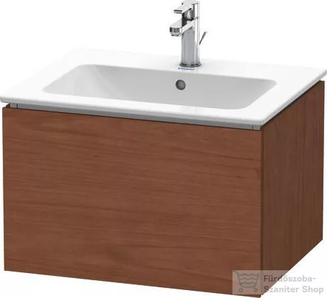 Duravit L-CUBE 62x48,1 cm-es, 1 fiókos alsószekrény mosdó és csaptelep nélkül, amerikai dió furnér LC614001313