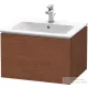 Duravit L-CUBE 62x48,1 cm-es, 1 fiókos alsószekrény mosdó és csaptelep nélkül, amerikai dió furnér LC614001313