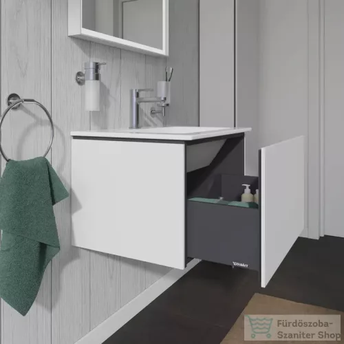 Duravit L-CUBE 62x48,1 cm-es, 1 fiókos alsószekrény mosdó és csaptelep nélkül, matt fehér LC614001818